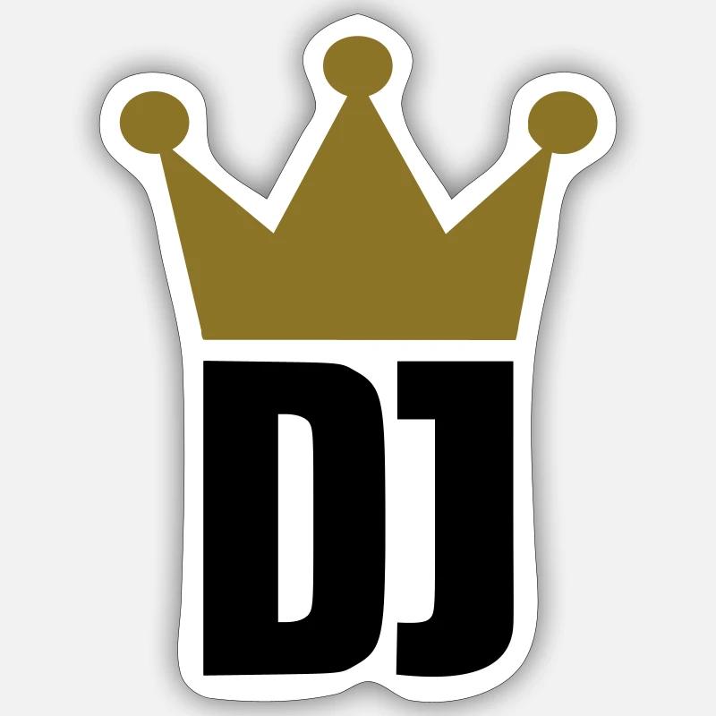 DJ - Sticker taille S (10 x 10 cm) - blanc mat