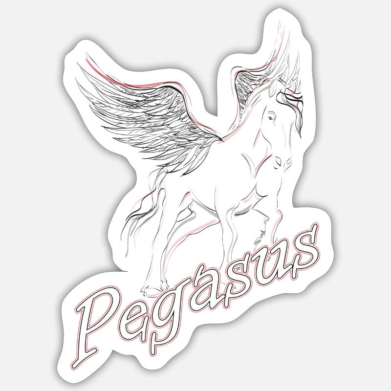 Pegasus! Das fliegende Pferd! Sticker Größe S (10 x 10 cm)