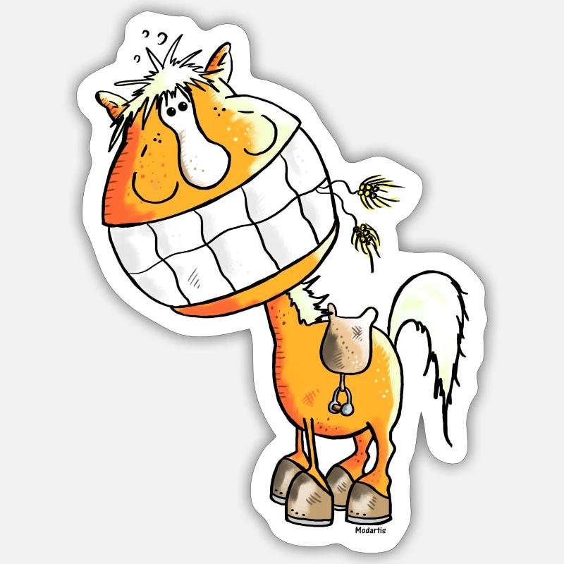 Strahlendes Pferd - Pferde - Sticker Größe S (10 x 10 cm) - Mattweiß