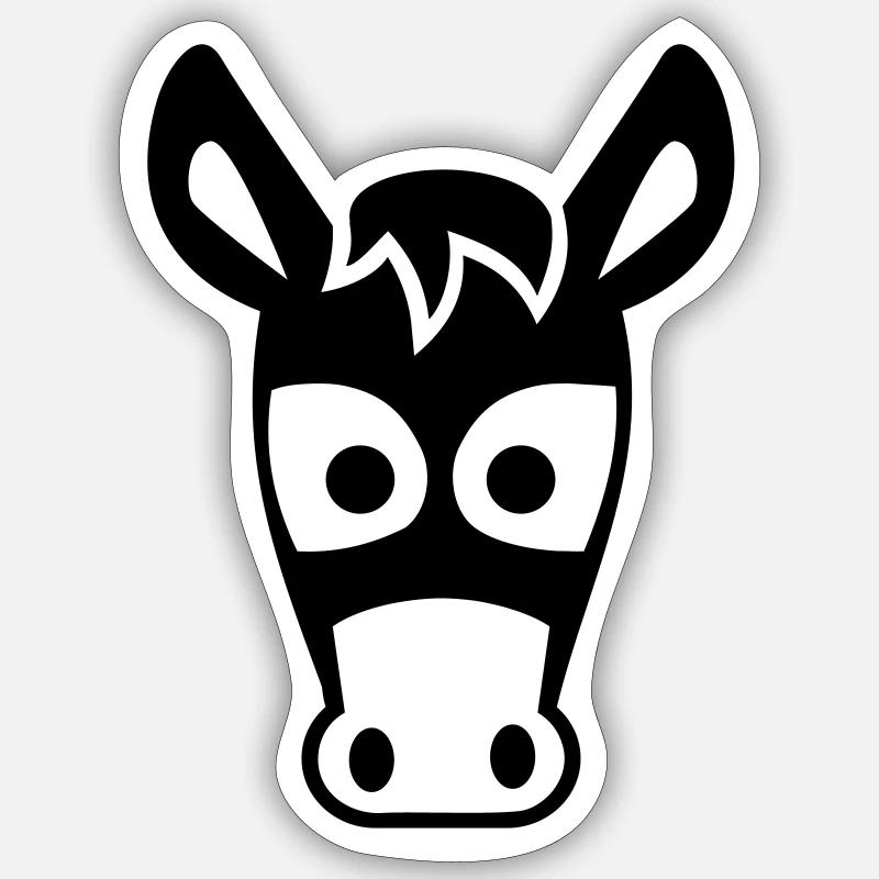 Bourrique - Sticker taille S (10 x 10 cm) - blanc mat