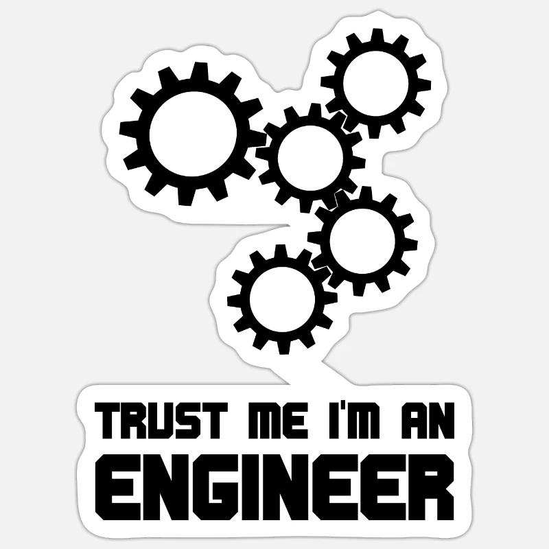 Zahnrad Engineer Sticker Größe S (10 x 10 cm)