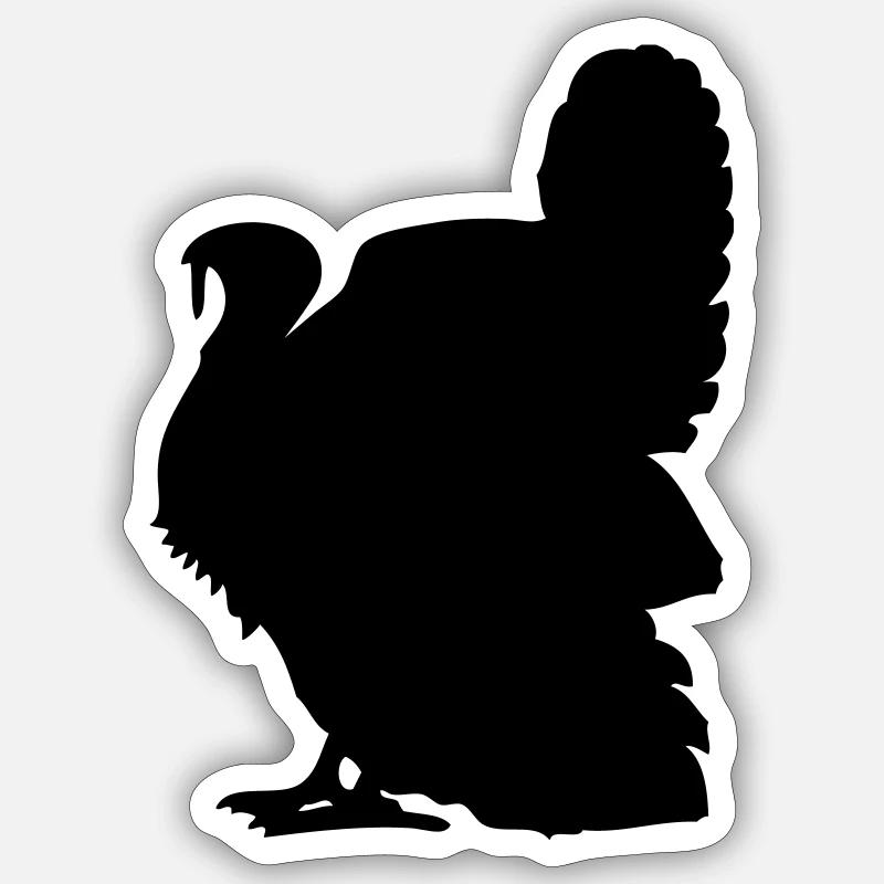 dindon - Sticker taille S (10 x 10 cm) - blanc mat