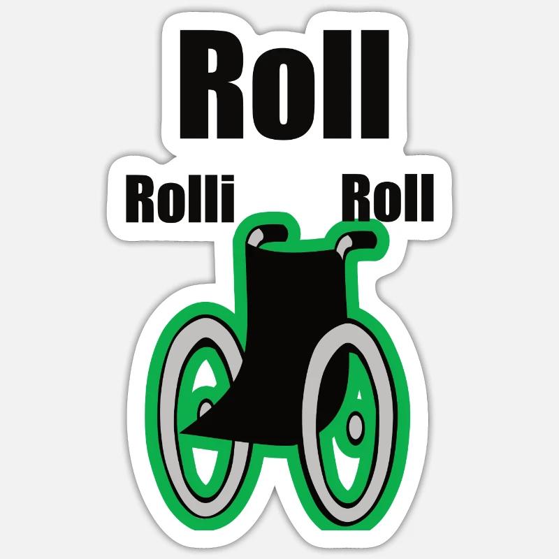 Rollstuhl - Sticker Größe S (10 x 10 cm) - Mattweiß