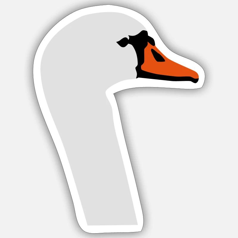 Schwan - Sticker Größe S (10 x 10 cm) - Mattweiß