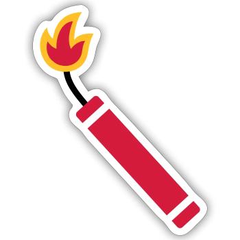 Dynamite - Sticker taille S (10 x 10 cm) - blanc mat - Devant