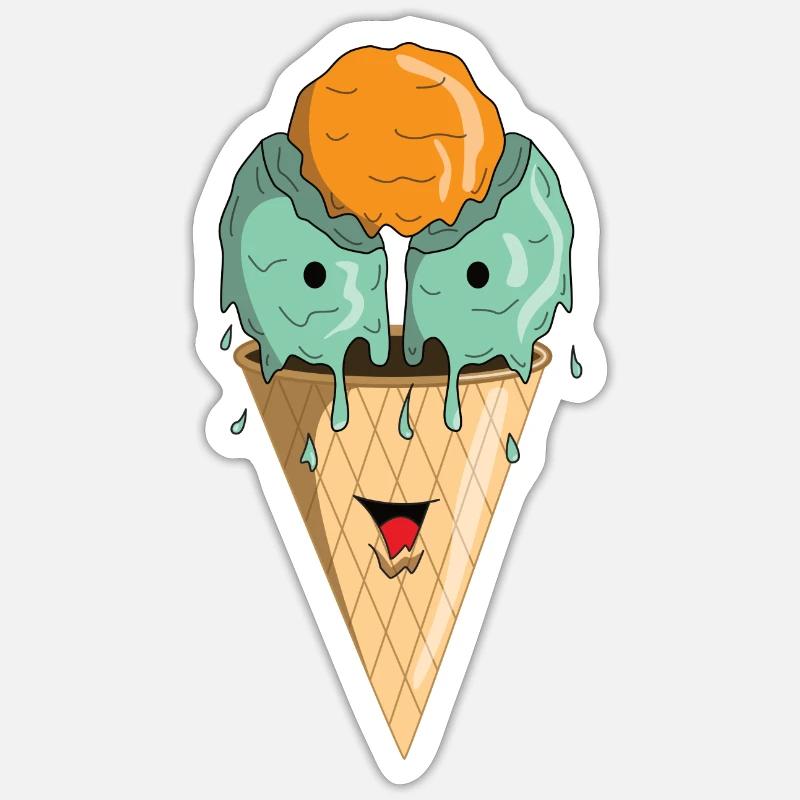 Belle glace - Sticker taille S (10 x 10 cm) - blanc mat