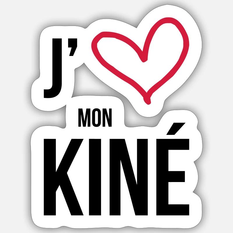 J'aime mon Kiné - Sticker size S (10 x 10 cm) - white matte