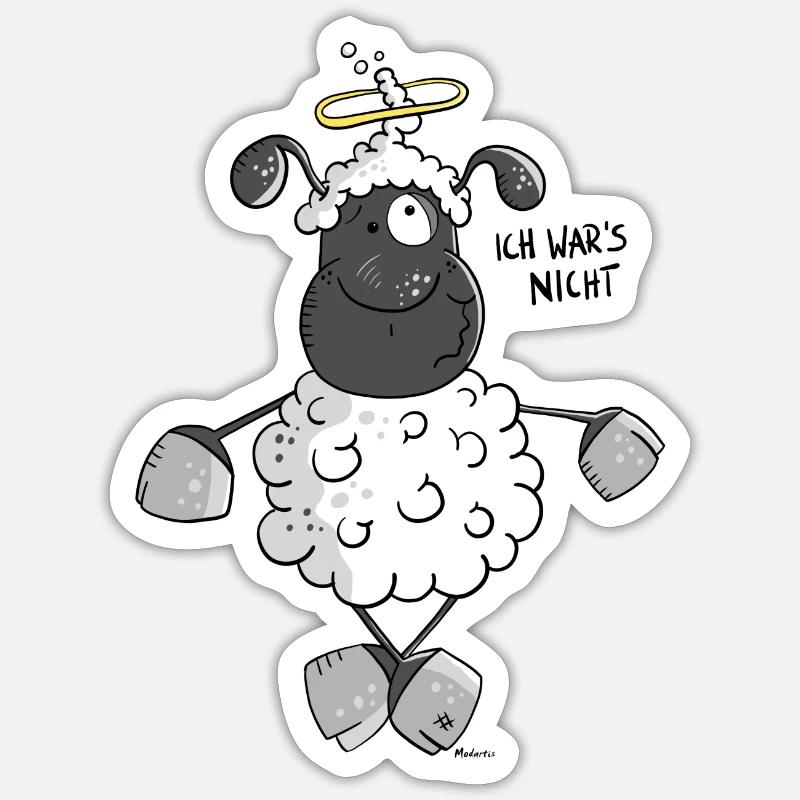 Unschuldslamm - Sticker Größe S (10 x 10 cm) - Mattweiß