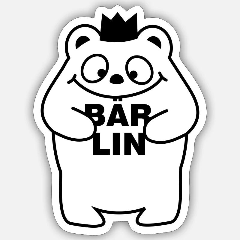 Berliner Bär - Sticker Größe S (10 x 10 cm) - Mattweiß