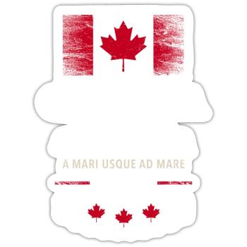 Drapeau unifolié Canada Canada Amérique - Sticker taille S (10 x 10 cm) - blanc mat - Devant