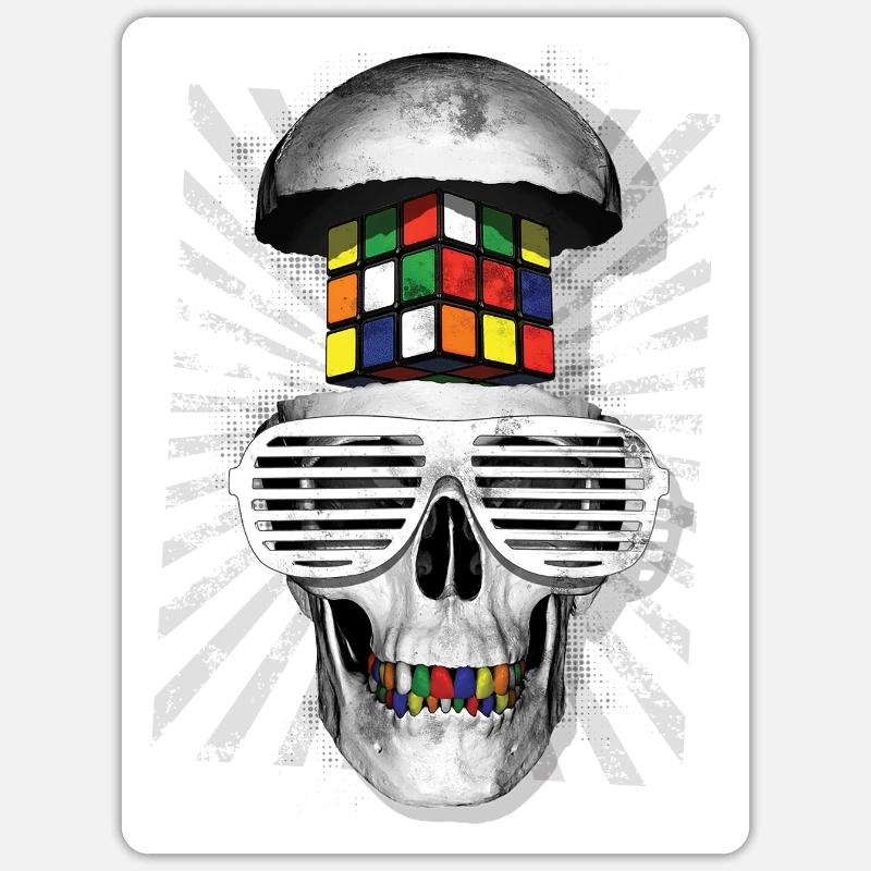 Rubik's Skull Cube - Sticker size S (10 x 10 cm) - white matte