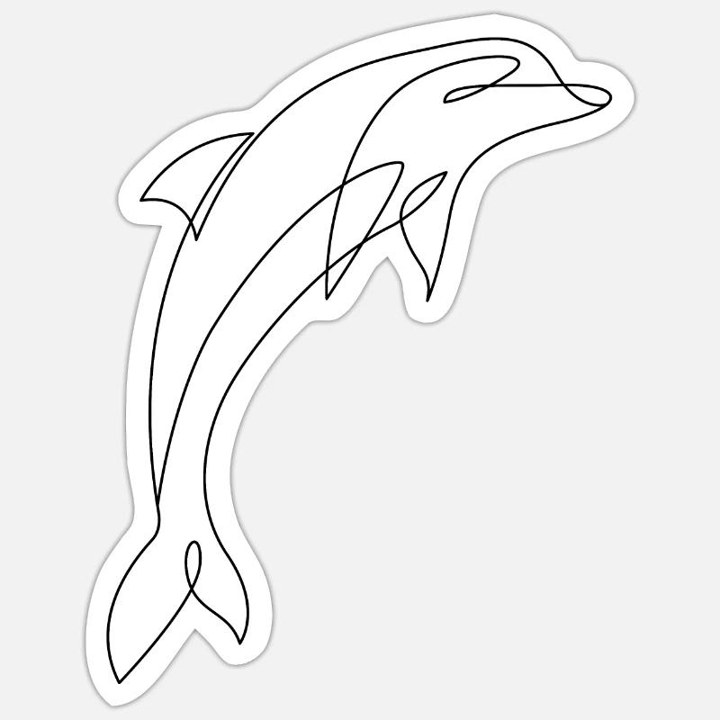 Dolphin - Sticker size S (10 x 10 cm) - white matte
