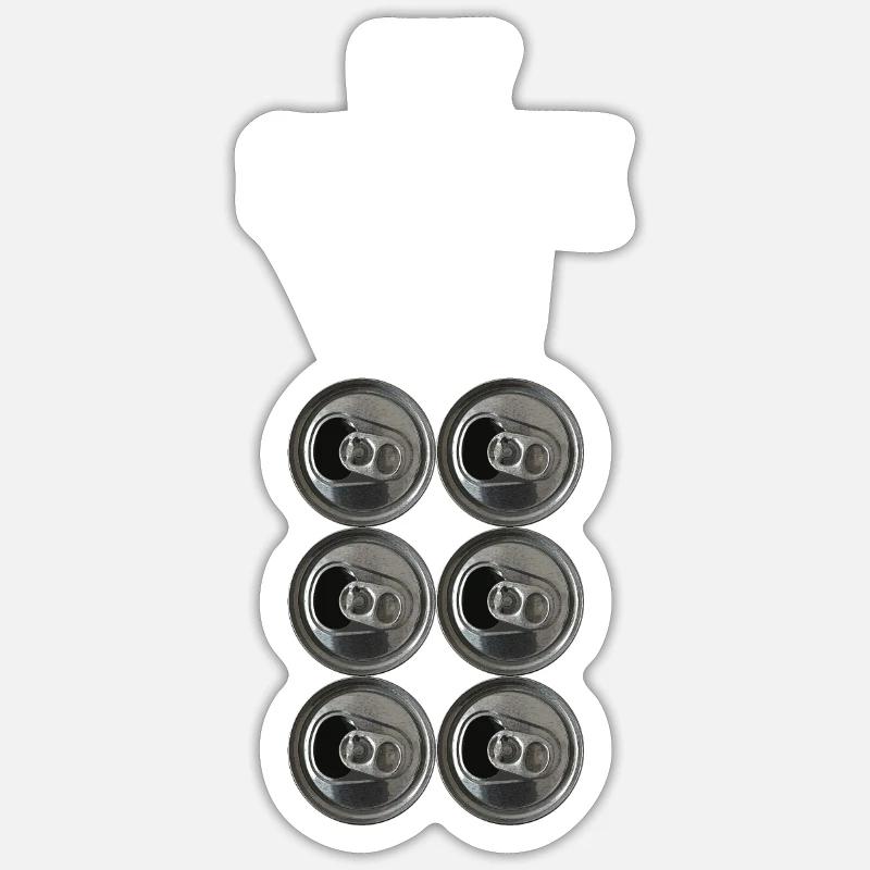 Sixpack - Sticker taille S (10 x 10 cm) - blanc mat