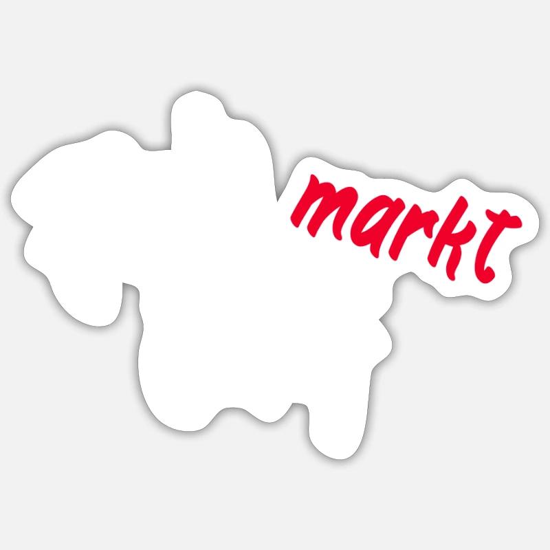 Chef du marché aux puces - Sticker taille S (10 x 10 cm) - blanc mat