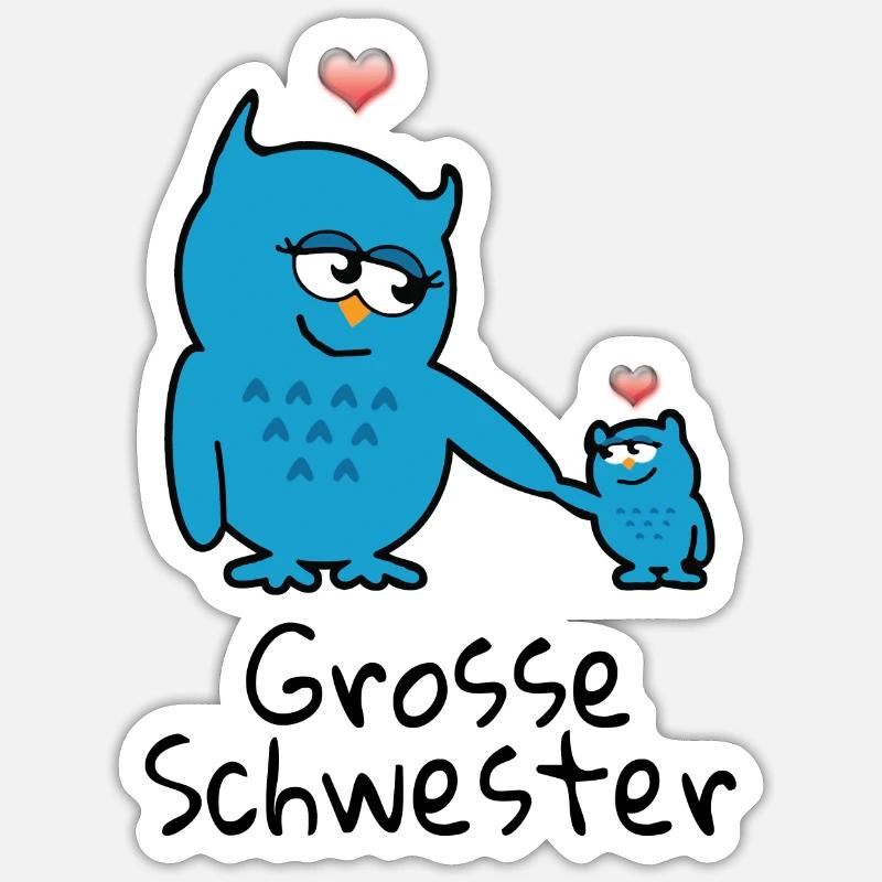 grosse Schwester - Sticker Größe S (10 x 10 cm) - Mattweiß