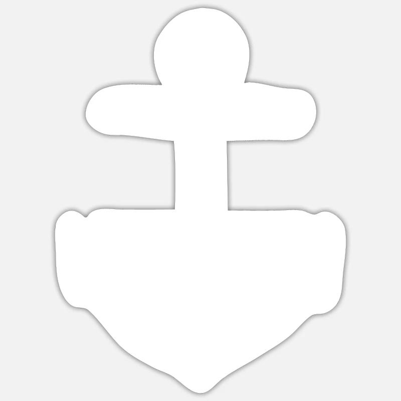 Ancre (Blanc) - Sticker taille S (10 x 10 cm) - blanc mat