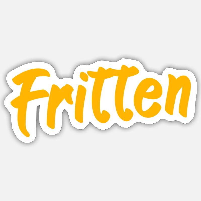 Frites,Frites,Frites,Pommes de terre,Frites - Sticker taille S (10 x 10 cm) - blanc mat