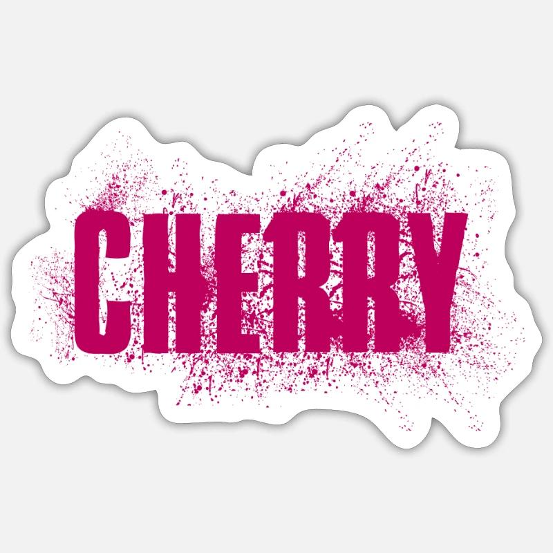 cherry cherry - Sticker size S (10 x 10 cm) - white matte