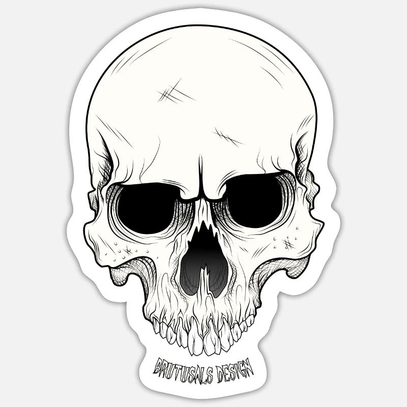 Skull Skull - Sticker size S (10 x 10 cm) - white matte