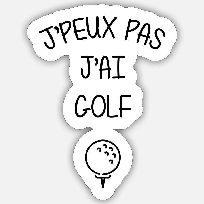 Golf / Golfeur / Golfeuse / Sport / Minigolf - Sticker taille S (10 x 10 cm) - blanc mat