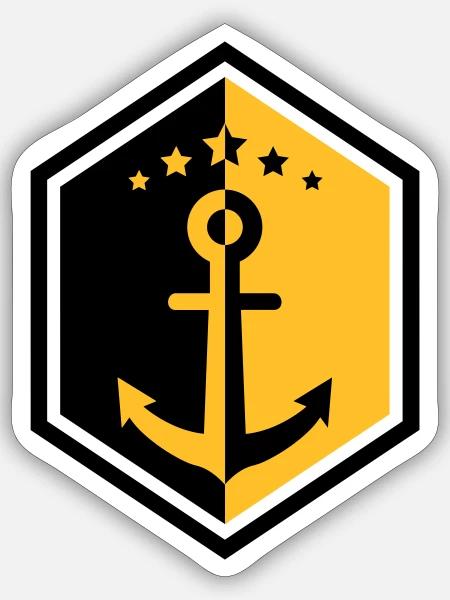 Seemann / Boot / Marine / Meer / Fischer - Sticker Größe S (10 x 10 cm) - Mattweiß
