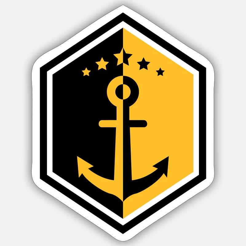 Seemann / Boot / Marine / Meer / Fischer - Sticker Größe S (10 x 10 cm) - Mattweiß