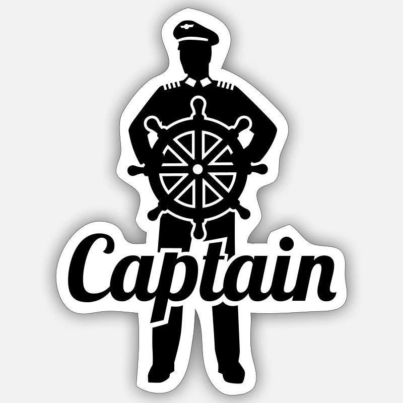Captain - Sticker size S (10 x 10 cm) - white matte