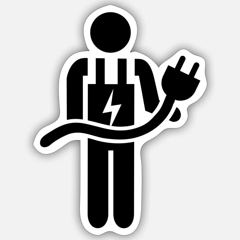 Elektriker - Sticker Größe S (10 x 10 cm) - Mattweiß