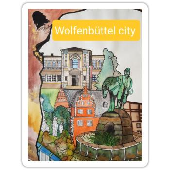 EG Wolfenbüttel City - Sticker Größe S (10 x 10 cm) - Mattweiß - Vorne