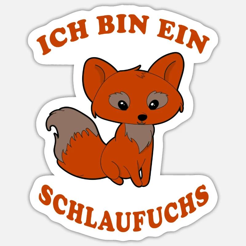 Schlaufuchs der Fuchs cooler Spruch Geschenkidee Sticker Größe S (10 x 10 cm)