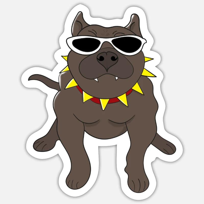 Kampfhund der Hund Geschenkidee Weihnachtsgeschenk Sticker Größe S (10 x 10 cm)