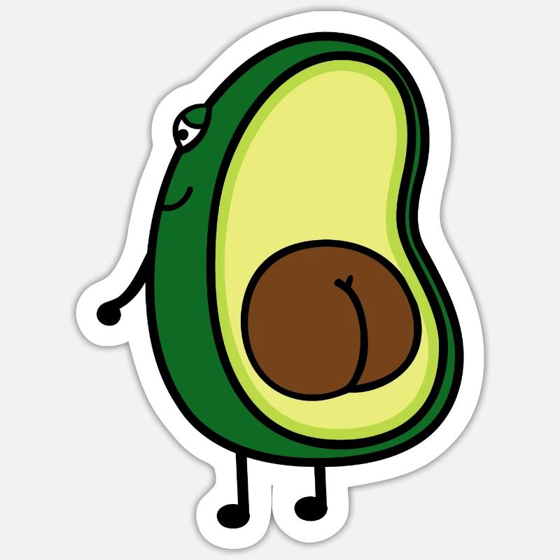 avocat - Sticker taille S (10 x 10 cm) - blanc mat
