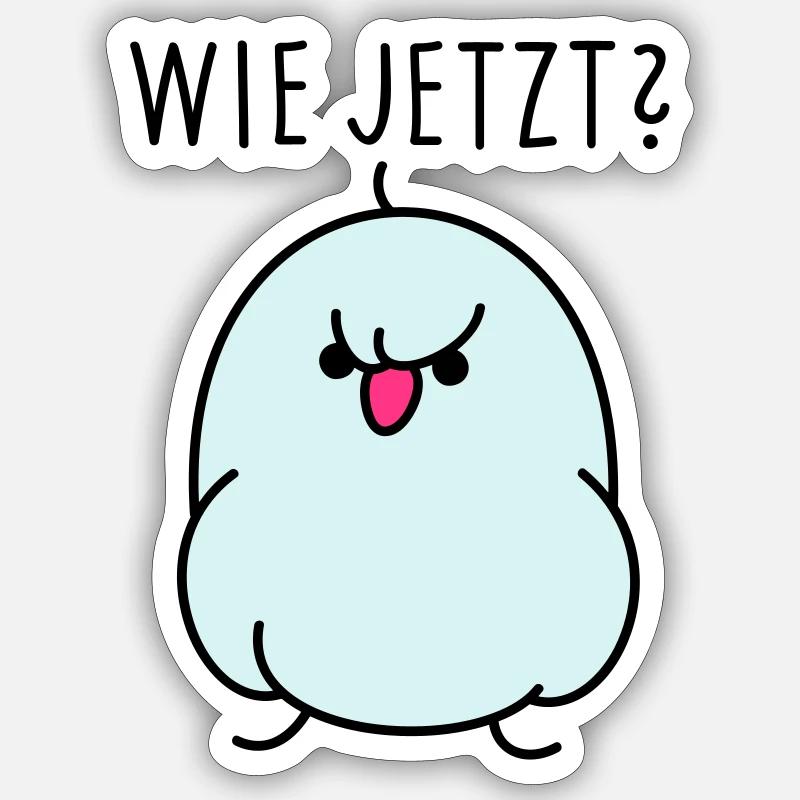 Fragender Vogel Sticker Größe S (10 x 10 cm)