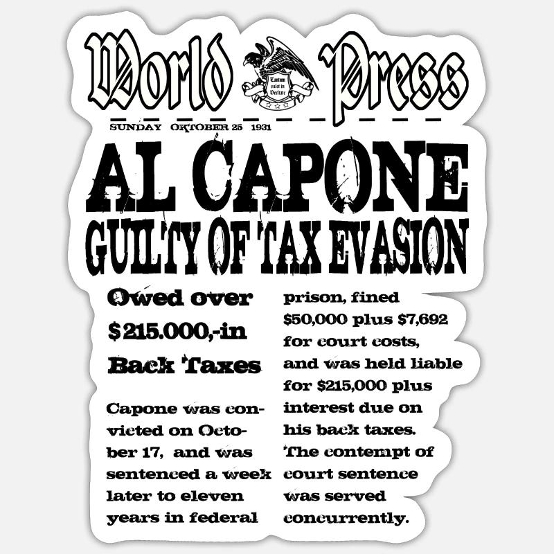 Capone - Sticker Größe S (10 x 10 cm) - Mattweiß