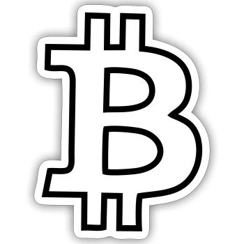 Bitcoin - Sticker taille S (10 x 10 cm) - blanc mat - Devant
