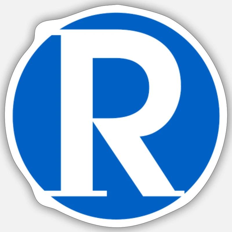 R first name Sticker size S (10 x 10 cm)