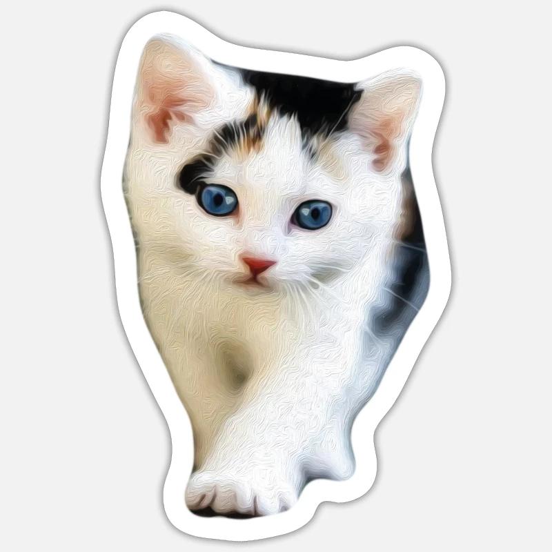 Cat kitten cute kitty cat gift idea Sticker size S (10 x 10 cm)