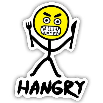 Hangry emoji stickfigure - Sticker size S (10 x 10 cm) - white matte - Front