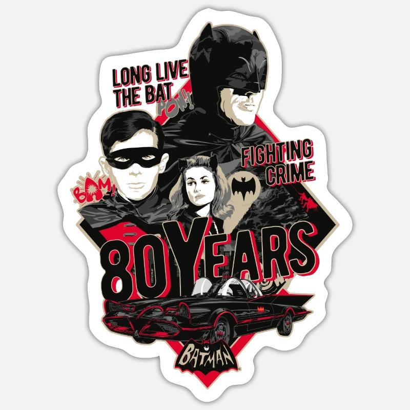 Batman 80 Ans Sticker taille S (10 x 10 cm)