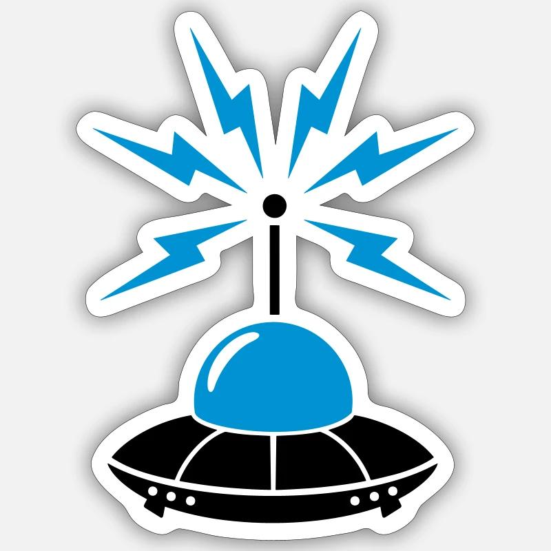 UFO - Sticker size S (10 x 10 cm) - white matte