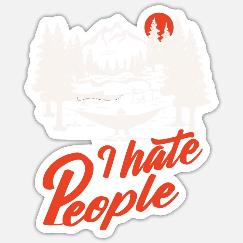 I hate People - Sticker size S (10 x 10 cm) - white matte