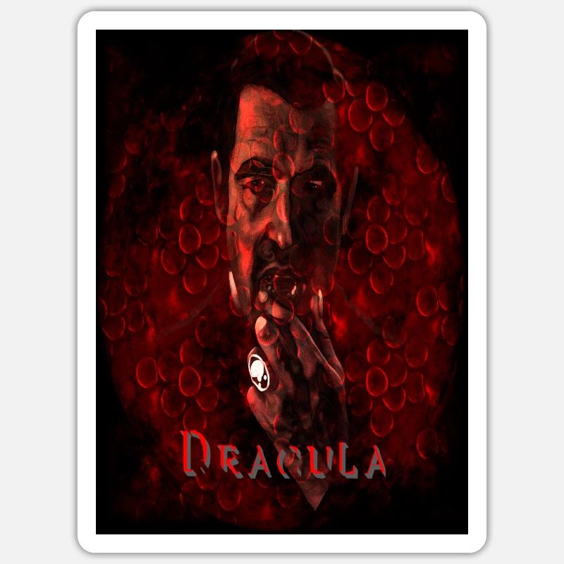 BBC - Dracula - Sang. - Sticker taille S (10 x 10 cm) - blanc mat