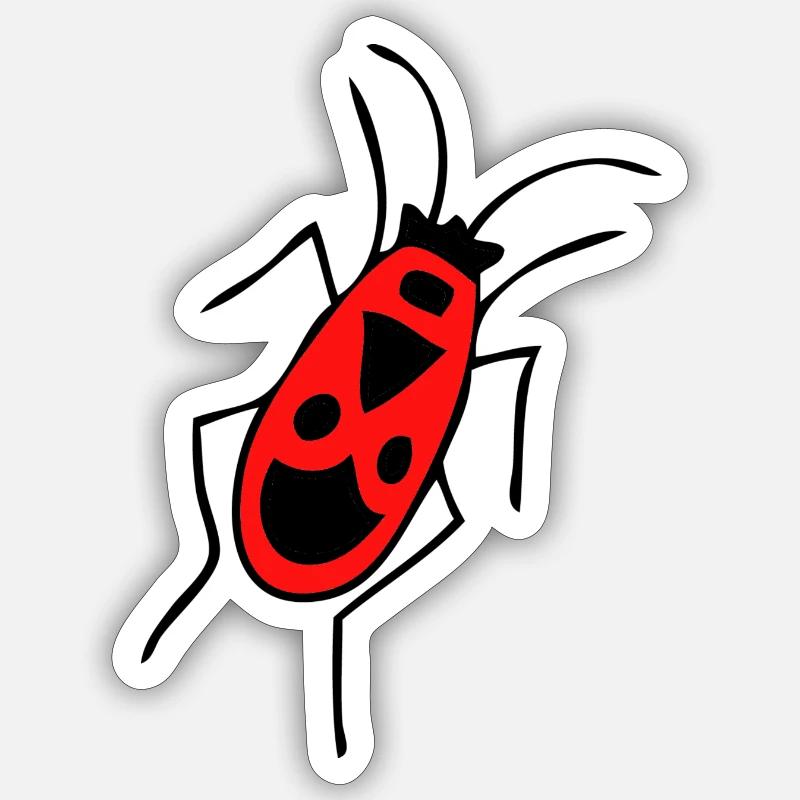 dendroctone du feu - Sticker taille S (10 x 10 cm) - blanc mat