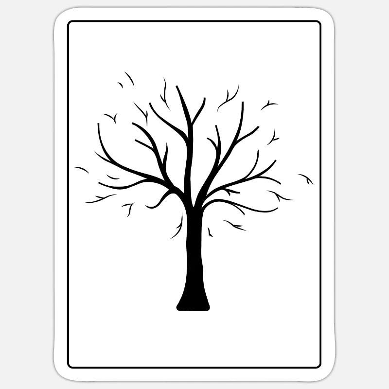 Arbre noir - Sticker taille S (10 x 10 cm) - blanc mat