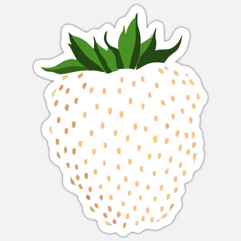 Erdbeere Strawberry - Sticker Größe S (10 x 10 cm) - Mattweiß