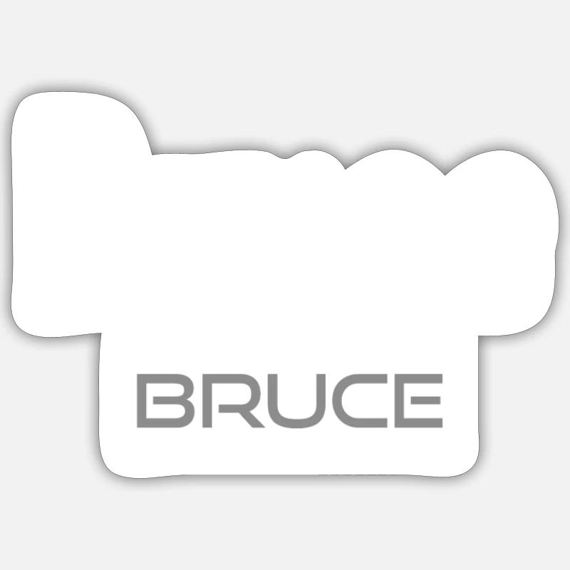 Bruce - Sticker taille S (10 x 10 cm) - blanc mat