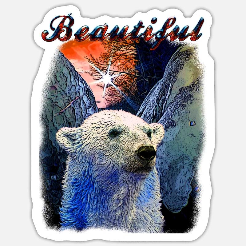 Wunderschöner Eisbär Sticker Größe S (10 x 10 cm)