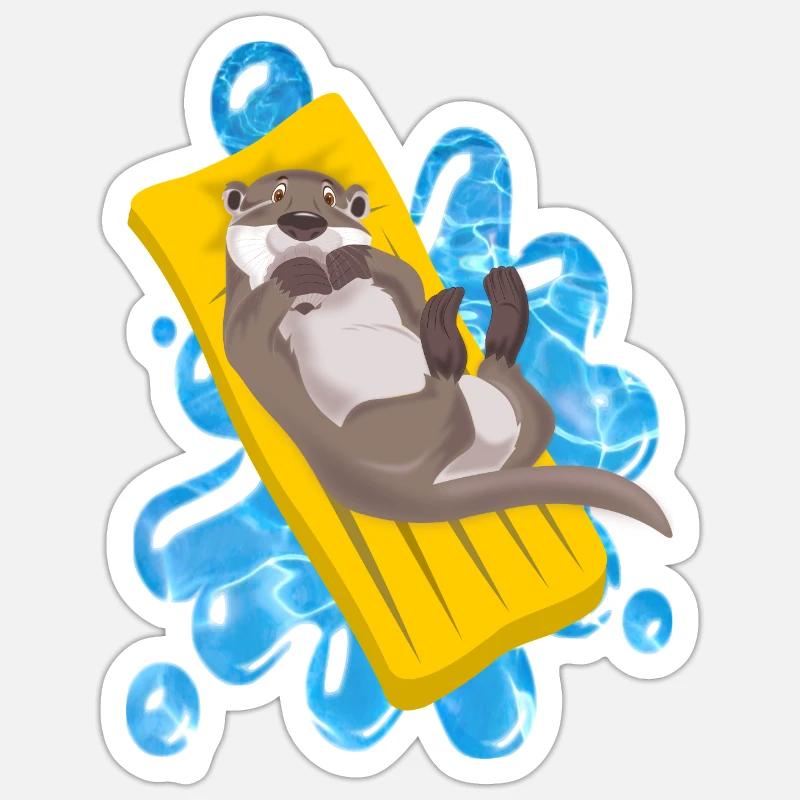 OTTER FREIZEIT - Sticker Größe S (10 x 10 cm) - Mattweiß