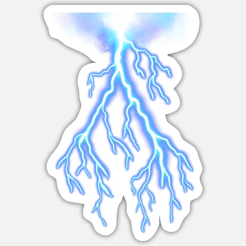Lightning - Sticker size S (10 x 10 cm) - white matte
