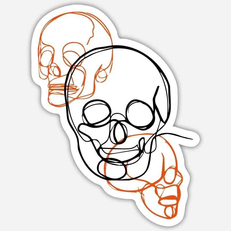 Crânes Sticker taille S (10 x 10 cm)